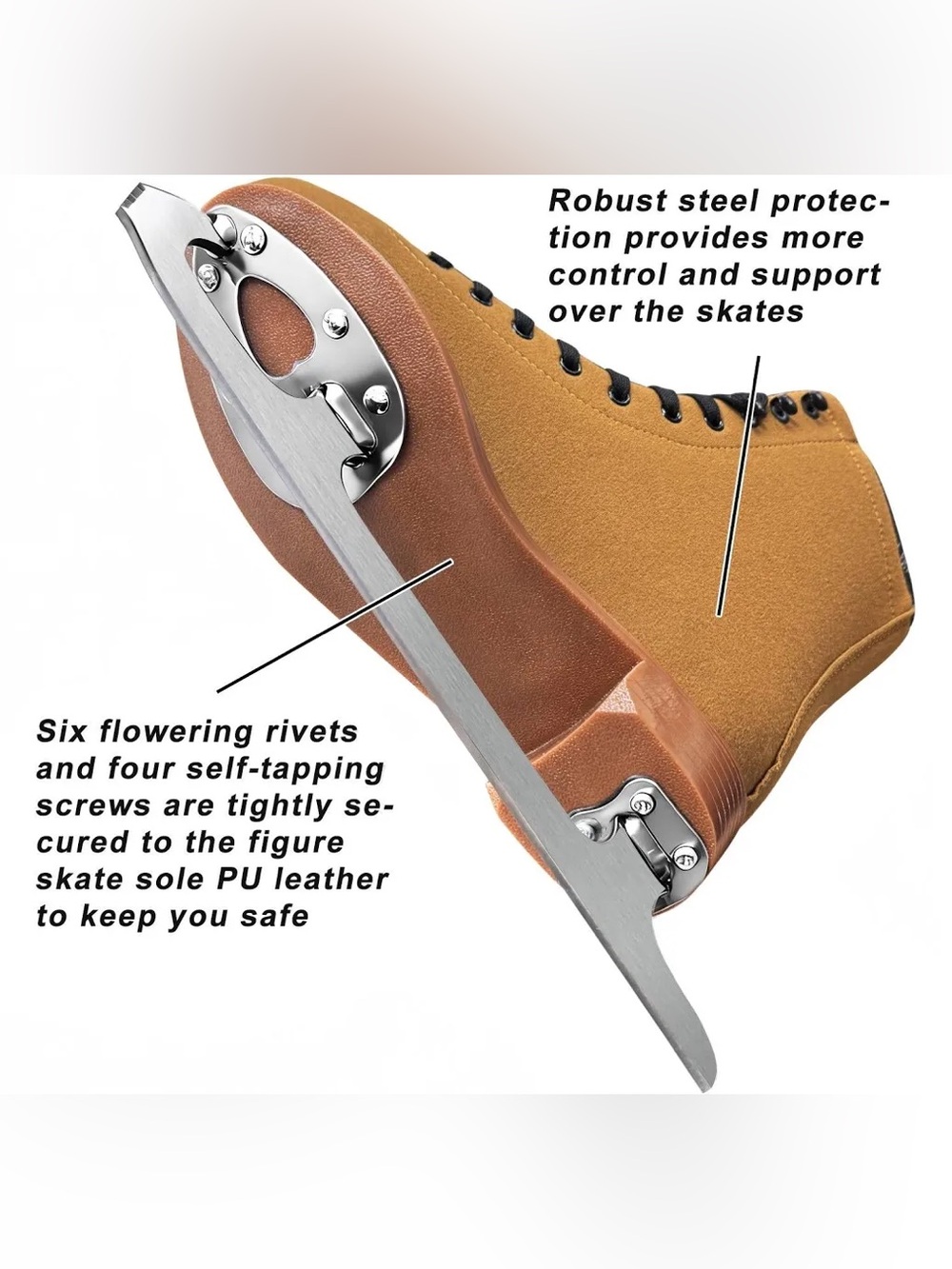 (New) Tan Men’s Size 9 Nattork Figure Ice Skates/ Shoes/ footwear/ skating